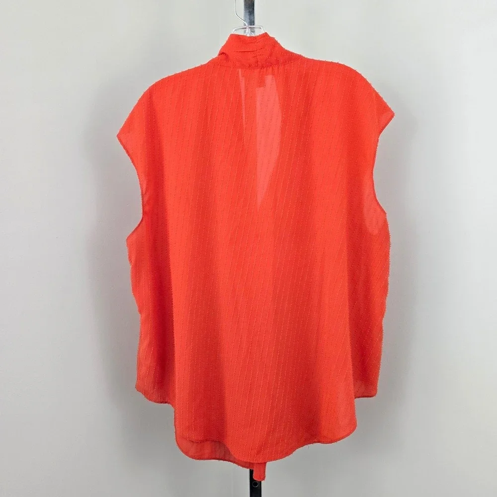 Michael‎ Kors Sleevless V-neck Gathered Front Top Orange 1X